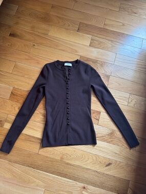 Aritzia Shelley Cardigan XS Rich Mocha Brown